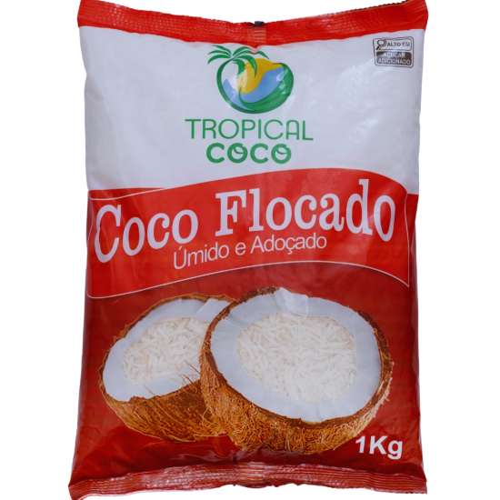 Coco Flocado Úmido e Adoçado - 1kg